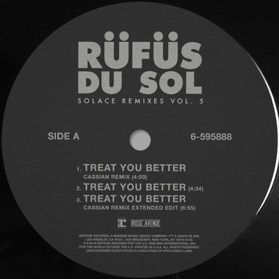 シングル/Treat You Better (Cassian Extended Edit)/RUFUS DU SOL
