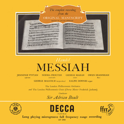 Handel: Messiah, HWV 56 ／ Pt. 1 - 2.  Ev'ry Valley shall be Exalted/George Maran／ロンドン・フィルハーモニー管弦楽団／サー・エイドリアン・ボールト