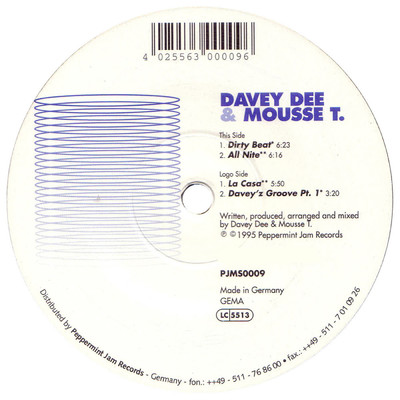 シングル/Daveys Groove Part 1/Davey Dee／MOUSSE T.