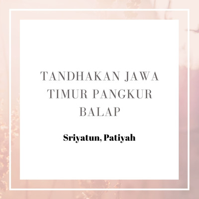アルバム/Tandhakan Jawa Timur Pangkur Balap/Sriyatun, Patiyah
