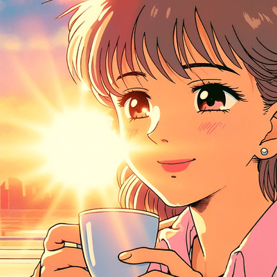 Sunlit Smiles with Frothy Latte/akanekotone