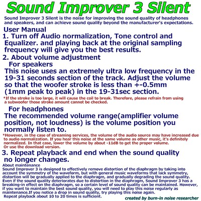 Sound Improver 3 silent/burn-in noise researcher