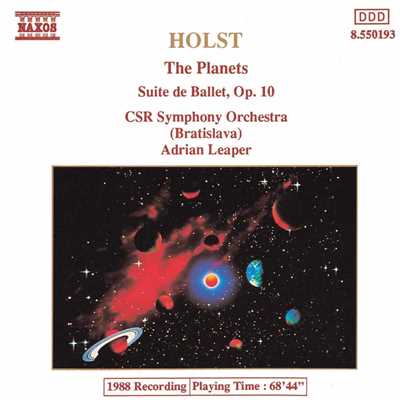 ホルスト: 組曲「惑星」, バレエ組曲/エイドリアン・リーパー(指揮)／ヴィクトル・シンチスコ(ヴァイオリン)／ブラティスラヴァCSR交響楽団