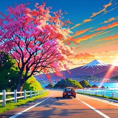 Drive along the sandy beach, Chirihama Nagisa Driveway/カサデリコムジーク