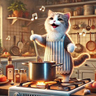 The cat cooking show is about to begin！ (”Kawaii” and fun BGM)/Kuma