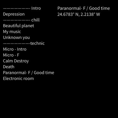 Paranormal- F ／ Good time 24.6783° N, 2.2138° W/Imiga Miller