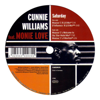 Saturday (Mousse T.'s R&B Mix)/Cunnie Williams／モニー・ラブ