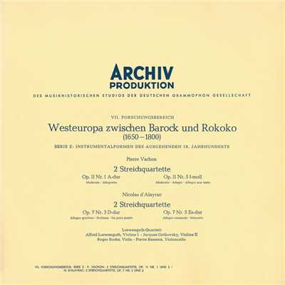 Vachon: String Quartet In A, Op.11 No.1; String Quartet In F Minor, Op.11 No.5 ／ Dalayrac: String Quartet In D, Op.7 No.3; String Quartet In E Flat Major, Op.1 No.5/Loewenguth Quartet