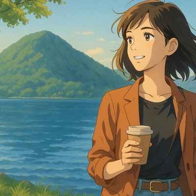 アルバム/朝風とさざなみの道 - LoFi Hip Hop 群馬の初夏のスケッチ、湖とレールと石段と、エモい作業用BGM/Lo-Fi Yukari