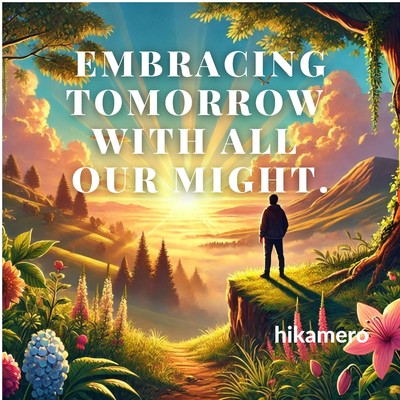 Embracing tomorrow with all our might./hikamero