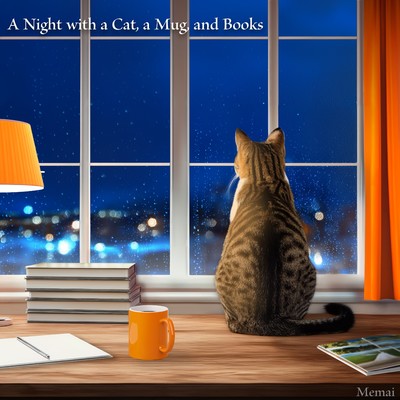 A Night with a Cat, a Mug, and Books/Memai