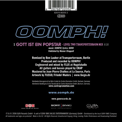 Gott ist ein Popstar (Transporterraum Remix)/Oomph！