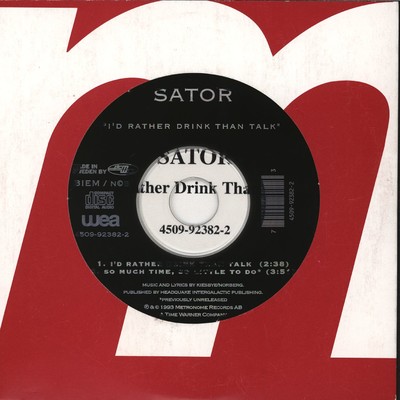 アルバム/I'd Rather Drink Than Talk/Sator