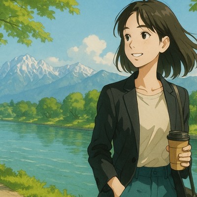 アルバム/風と緑の間 - LoFi Hip Hop 富山の初夏、水音に染まる街の音散歩、アンビエントな作業用BGM/Lo-Fi Yukari