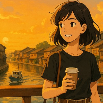 アルバム/橋の上の夕景 - LoFi Hip Hop 富山の初夏、水音に染まる街の音散歩、アンビエントな作業用BGM/Lo-Fi Yukari