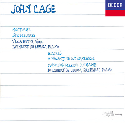 John Cage: Nocturne; Six Melodies, etc./ラインベルト・デ・レーウ