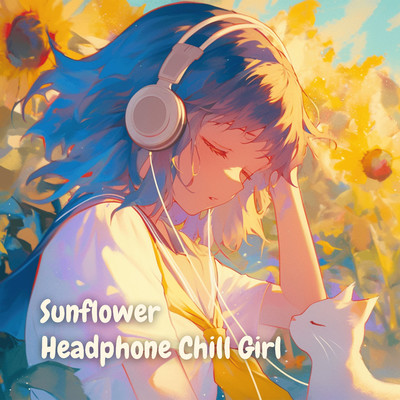 Sunflower/Headphone Chill Girl