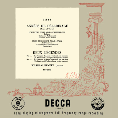 Liszt: Venezia e Napoli, S. 162: Supplement aux Annees de pelerinage II - 1. Gondoliera/ヴィルヘルム・ケンプ