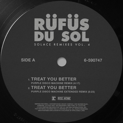 Treat You Better (Purple Disco Machine Remix)/RUFUS DU SOL