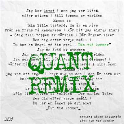 シングル/Din tid kommer (Quant Remix)/Hakan Hellstrom