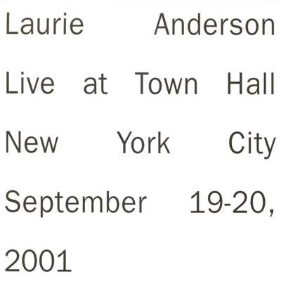 アルバム/Live in New York/Laurie Anderson