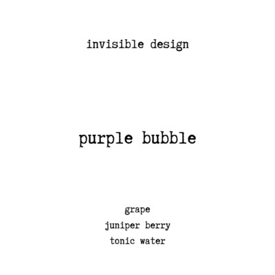 purple bubble/invisible design