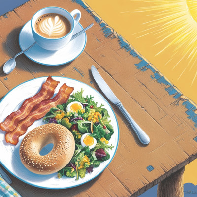 Breakfast on a sunny day/Dwarf's Music Picture book