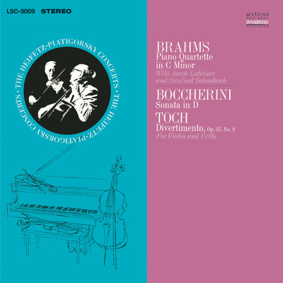 Brahms: Piano Quartet, Op. 60, in C Minor, Boccherini: Sonata in D, Toch: Divertimento, Op. 37, No. 2/Jascha Heifetz