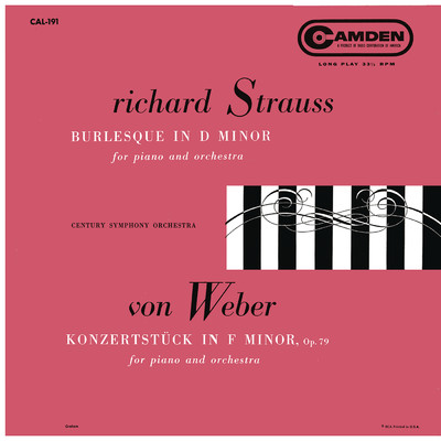 Strauss: Burleske D Minor, TrV 145 - Weber: Konzertstuck for Piano and Orchestra in F Minor, Op. 79/Claudio Arrau