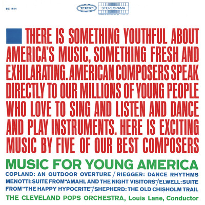 Music for Young America: Works by Copland & Menotti & Riegger & Elwell & Shepherd (2024 Sony Music Entertainment)/Louis Lane